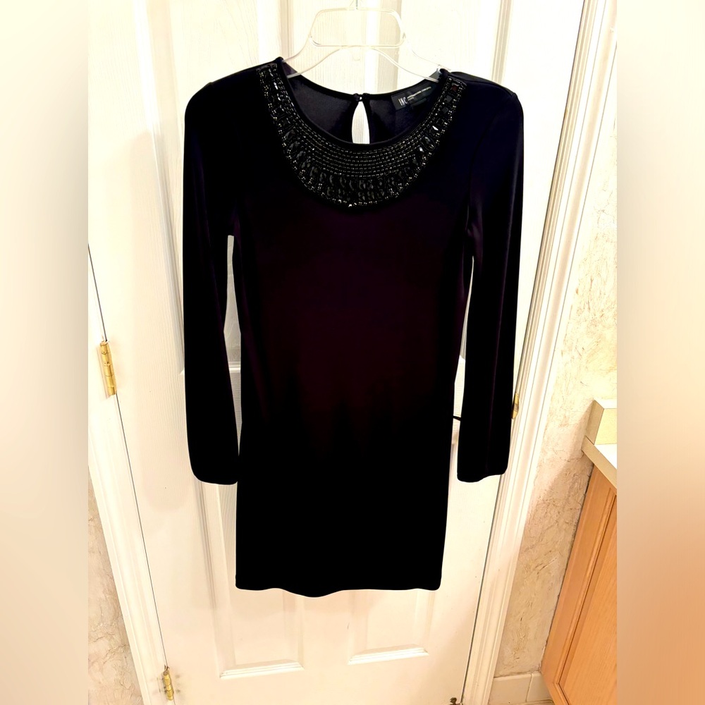 INC black cocktail bejeweled dress